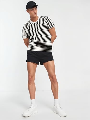Image of Mack Jonney Oversized | Loose Fit | Half Sleeves 100% Cotton Round Neck Striped T-Shirt for Men-MACK640651