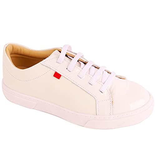 Kids Casual Comfortable Cushion Support Genuine Leather Fashion Sneakers Classic Casual Laceup Boys and Girls Shoes (Little Kid/Big Kid)