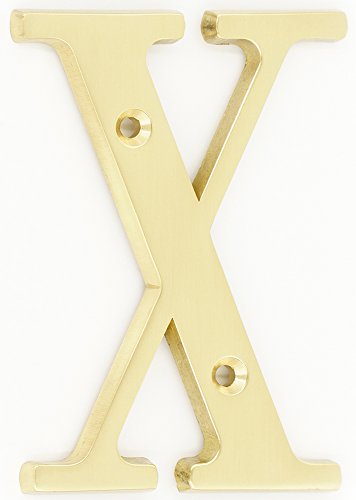 Letter X Bright Brass ZW matériel B100 4 pour identifier l'entrée de maison