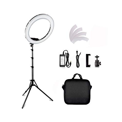 Iluminador LED Ring Light 48,5cm para Maquiagem e Fotos com tripé e suporte para celular smartphone