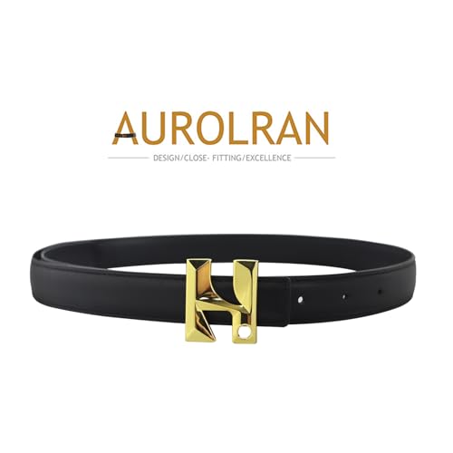 Image of Women's Fashion Classic Metal Buckle Leather Belt with Jeans Dress