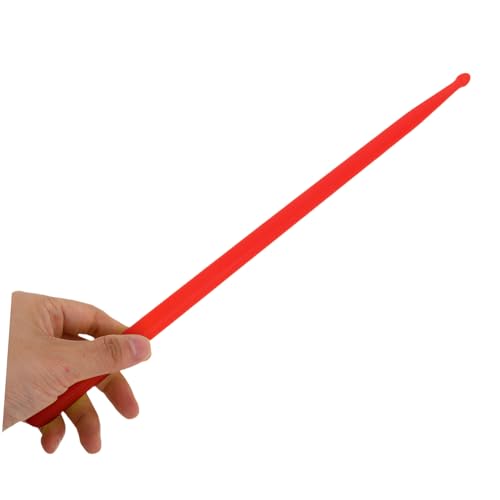Par de baquetas plásticas con agarre anti-deslizante rojo miniatura 4