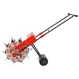 Zivisamt Garden Seeder Row Planter, Hand Push Seeder with 10 Nozzles, Manual Roller Seeding Machine for Corn Soy Peanut Cotton Sunflower 6.3'' Spacing 1.38''-3.07'' Sowing Depth