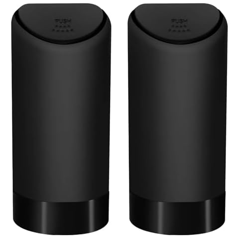 AmFor 2 Packs Mini Car Trash Can with Lid, Washable Silicone Material Fit in Side Door Cup Holder for Receipts, Gum Wrappers, Storage,Automotive Car, Home, Office, Kitchen, Dinning Room Cover