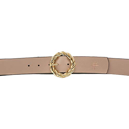 Cinto Feminino Em Couro Comfort Cor Nude F-004 (G)