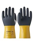 LANON 3 Pairs PVC Chemical Gloves, Thick Rubber Work Gloves, Heavy-Duty, EN 374/388, Acid, Alkali and Oil, Non-Slip, XXL