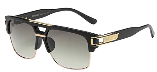 OWL Pouch Men Manhattan TM Metallic Hybrid Square Unisex Sunglasses