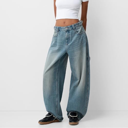 Baggy Jeans for Woman Y2K Low Rise Wide Leg Oversized Cargo Jeans Vintage Casual Loose Boyfriend Denim Pants4