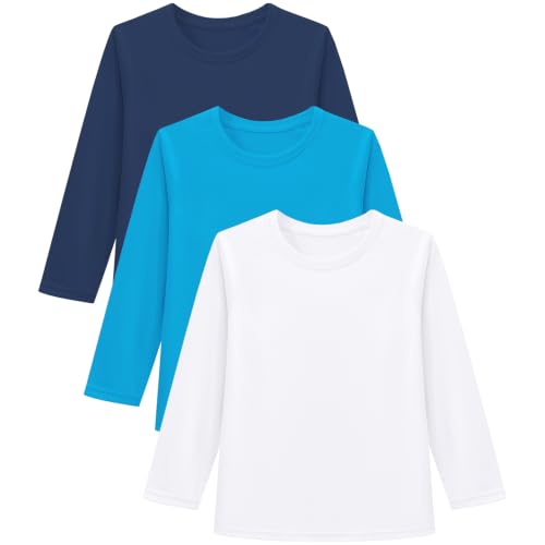 Image of 6M-5T 3-Pack Baby Toddler Rash Guard Swim Shirts UPF 50+ Boys Girls