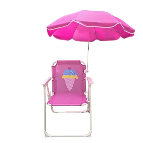 Genikeer Silla de Camping Infantil con Sombrilla - Silla De con Sombrilla Incluida - Asiento Portátil para Exterior, Jardín, Piscina Y Picnic