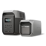 EcoFlow DELTA 3 1500 ポータブル電源 1536Wh + 専用エクストラバッテリー セット ぽーたふる電源 リン酸鉄リチウムイオン 90分で満充電 長寿命 大容量 家庭用 蓄電池 発電機 バッテリー 車中泊 停電 防災グッズ エコフロー ダークグレー色