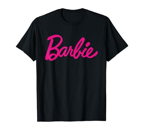 Barbie 4CMR9FP47MC Classic Script Dark Pink Logo T-Shirt cover