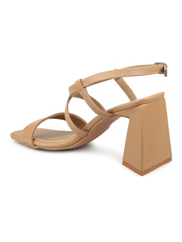 Image of Inc.5 Women Beige Block Heel Fashion Sandal