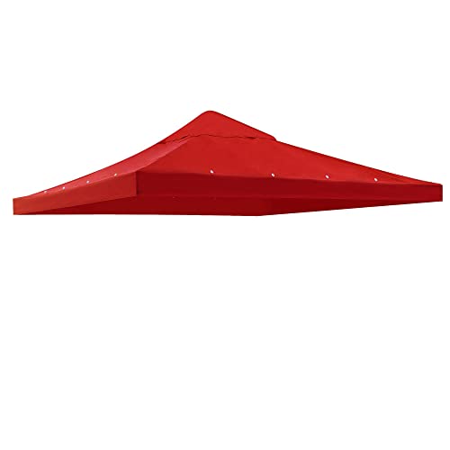 Yescom 10x10Ft Gazebo Top Replacement for Beach Cabanas for 1 Tier Outdoor Canopy Cover Patio Garden Yard Party Red