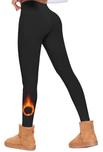 DREAM SOCKS Leggings Termici Donna Felpati con...