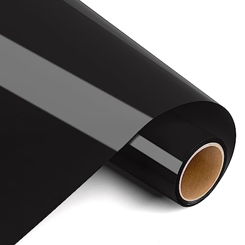 Prime Vinyl Heat Transfer Vinyl 12 x 4ft Iron On Vinyl for T-Shirts Black HTV for all Cutting Machines Heat Press Vinyl for Clothes Hats Pants Other Fabrics