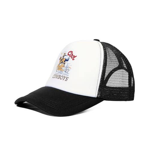 Image of Vintage Trucker Hats Men Women Funny Cute Cowboys Trucker Hats Country Caps Adjustable Snapback Retro Trendy