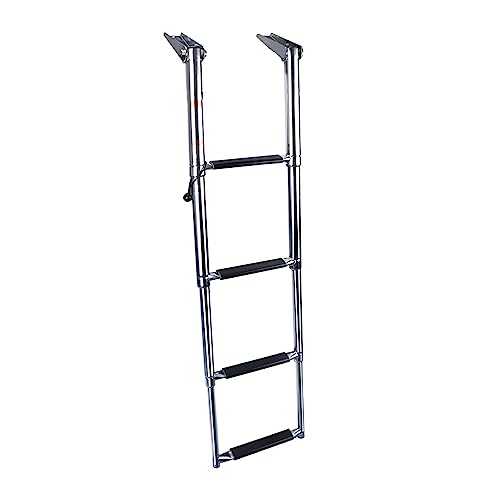 Ddasam Scalette per imbarcazioni scaletta pieghevole 4 gradini Scalette Piscina Pieghevole Scaletta Telescopica scala telescopica con gradini larghi Scalette Piscina Pieghevole