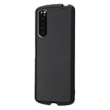 レイ・アウト Xperia 5 II 用 ケース ハイブリッド 耐衝撃 Puffull クリア ブラック