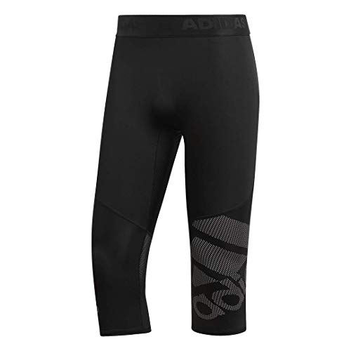 adidas Men's Alphaskin Badge of Sport 3/4 Tights Pants, Black, X-Large