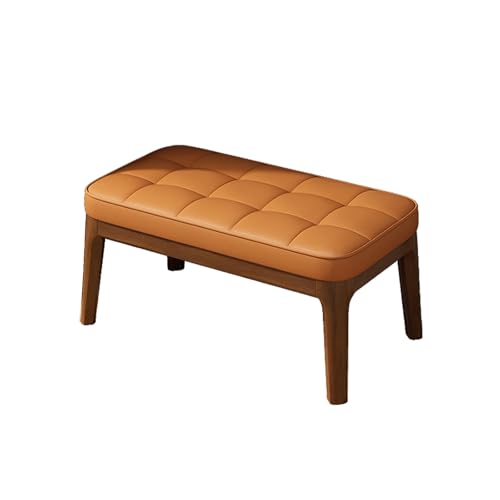 Banco Zapatero Moderno y Sencillo con Cojín Estructura de Madera Estable Banco de Entrada Banco Interior para Dormitorio, Sala de Estar o Pasillo(Orange,72 * 32 * 38cm)