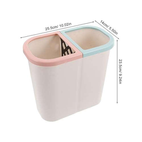 Caneca de basura dual sin tapa blanca para espacios estrechos miniatura 2