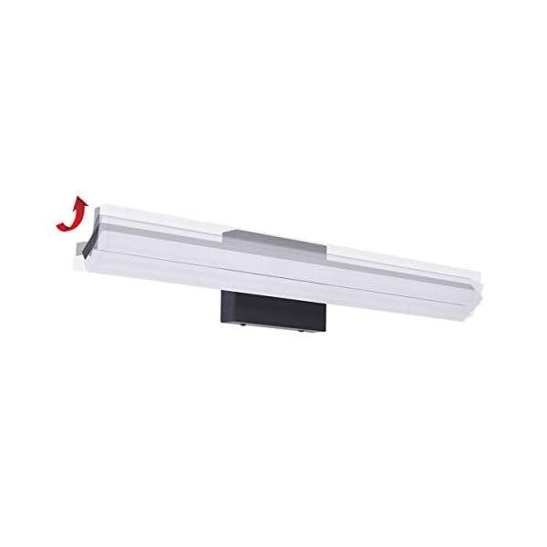 Mirrea Moderne LED-Waschtischleuchte für Badezimmerbeleuchtung, dimmbar, 24 W, schwarz lackiert, kaltweiß 5000 K – Bild 5