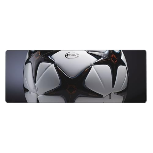Tapis de souris football antidérapant grand sous-main bords cousus 80x30cm