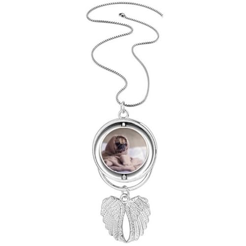Collier bulldog ailes d'ange en argent pour amoureux de chiens
