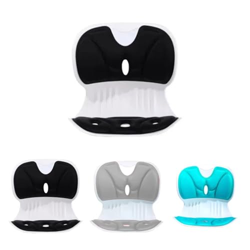 Ergonomic Lumbar Support Posture Correction Chair and Relief of Back Pain, Two Large and one Small, Made of Polyamide 6 Resin Material Suitable for Office, Study, and Outdoor use in Black Gray Green