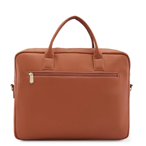 Image of Caprese Shawn Medium 16 Inch Laptop Bag for Women | Stylish 9L Business Handbag with Smart Sleeve & Back Zipper Pocket | Adjustable & Detachable Strap for Office Use