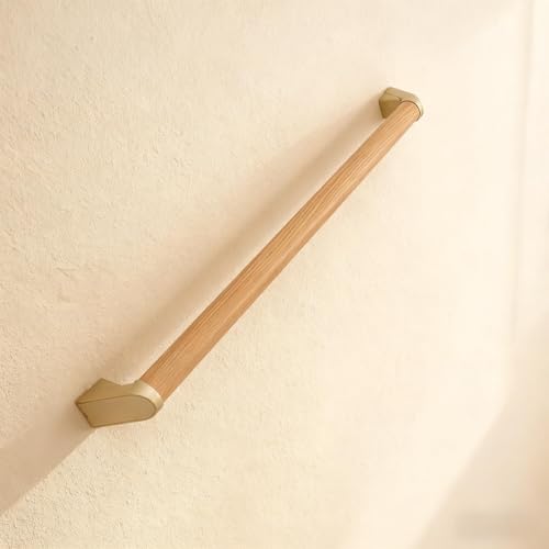 Handrails for Indoor Stairs,Railings，Stairs Handrail，Modern Aluminum Handrail Set, Wall Mounted， Rust Free. (Cherry Wood Grain, 17 FT)