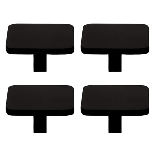 Housoutil Lot De 4 Boutons De Meuble Carrés Noirs Poignées Pour Tiroirs Et Armoires Faciles À Installer Pour Usage Domestique