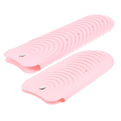 Angoily Silicone Hair Curler Heat Insulation Covers 2pcs Protective Mats Easy to Use and Carry Random Color
