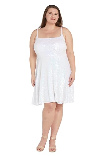 Image of Mini Sequined Evening Dress W /Square Neck & Adjustable Spaghetti Straps