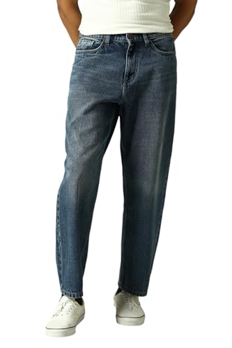 Image of Hubberholme Men Washed Cotton Loose Fit Mid- Rise Jeans 10
