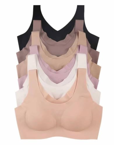 Image of Viola's Secret 6 Pack of Color Print T-Shirt Bras B Cup C Cup and D Cup
