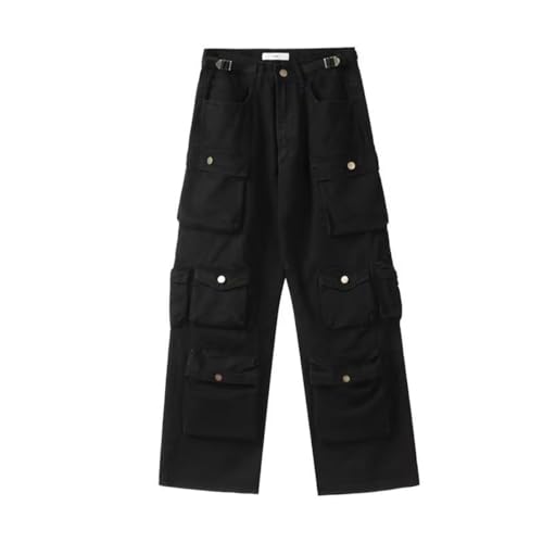 Y2k Jeans Men's Street Hip-hop Multi Pocket Work Pants Men's and Women's Loose Wide Leg Straight Leg Pants2