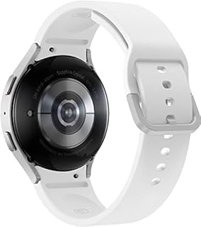 Samsung Galaxy Watch 5 44mm Bluetooth Smartwatch w/Body, Health, Fitness and Sleep Tracker, Sapphire Crystal Glass, Enhanced GPS Tracking, Silver Bezel w/White Band (Renewed)