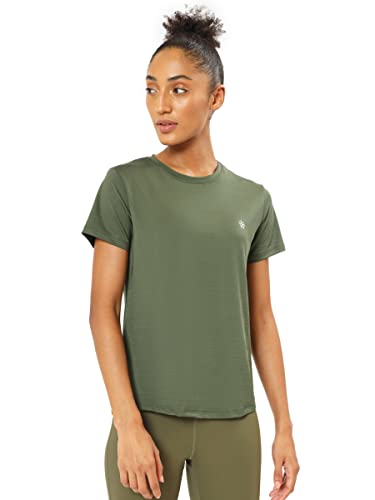 Image of CULT Solid Active T-Shirt with Logo | Women's Gym T-Shirts | Lightweight | High-Performance Workout Wear