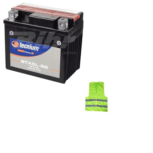 Compatible con Honda SCV Lead (JF11) 100 por año 2003 al 2007 BATERÍA YTX5L-BS TECNIUM BTX5L-BS SE SUMINISTRA CARGADA Y Lista para Usar BATERÍAS DE 4 AMPERIOS 12V 113X70X105MM