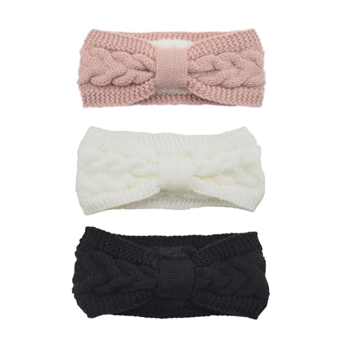 Bandeaux tricotés d'hiver isolation thermique épaisse lot de 3 pour le sport
