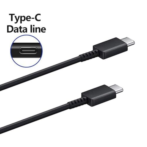 Image of Samsung Ultra 25W Type C to C 3.3 FT Fast Charging USB C Cable High-Speed & Data Transfer Compatible with Samsung Galaxy M15,F15,A15,A14,M14,F14,M34,F34,A34,A54,S21 Fe 5G,S22,S23 Type-C Cord,White