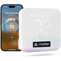 meross Matter Smart Thermostat for Home, Programmble WiFi Thermostat | Works with Alexa, Apple Home, Google Assistant, App & Voice Control, Energy Saving, for HVAC Systems, C-Wire Required