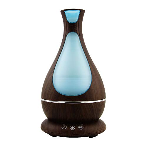 TOP SKY Upgraded Essential Oil Diffuser (400ML) Wood Grain Vase-Shaped Ultrasonic Aromatherapy Diffuser Cool Mist Humidifier, Mist Mode Waterless Auto Shut-Off & 7 LED Light Color-Changing for Home