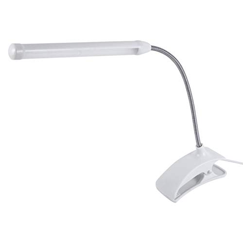 Lámpara de lectura con clip, lámpara de libro LED, recargable por USB con clip en lámpara de lectura, lámpara de lectura de mesa de estudio (blanco)