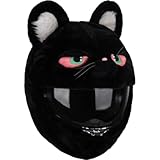 キャップ バイクヘルメットカバー フルヘルメット 面白い ぬいぐるみ 猫 ヘルメット保護カバー ハロウィン カバーバイク 保護アクセサリー アウトドア ブラック