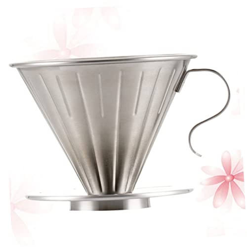 VOSAREA 3Pcs Despeje Sobre Filtro De Café Cafeteira De Aço Inoxidável Filtro De Café Com Suporte Reu