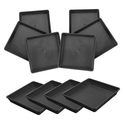 LAPYAPPE 10個 正方形プラスチック製 花盆托? ブラック 内径 植木鉢用受け皿 多肉植物や盆栽に 水や土の排水を防ぎ屋内外で使用可能 丈夫で