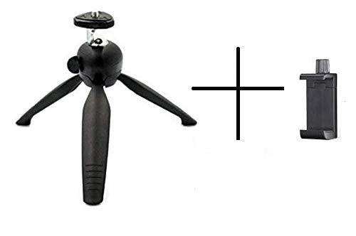 Aeoss Mini Tripod Smartphone Camera Stand with Clip Clamp Holder (Screw Clamp with Tripod)